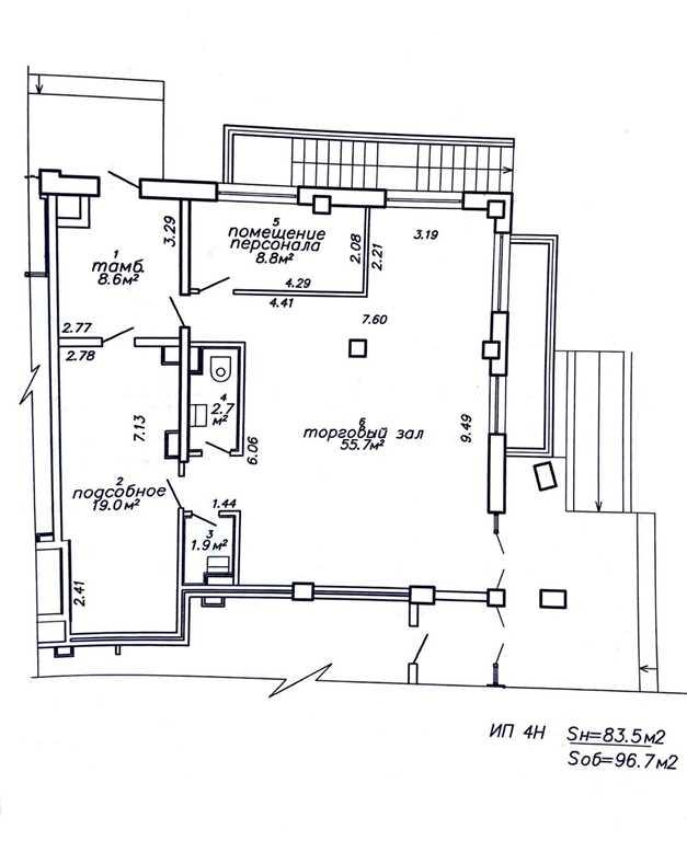 Аренда торгового помещения 96,7 м2 на первом этаже с отдельным входом.
